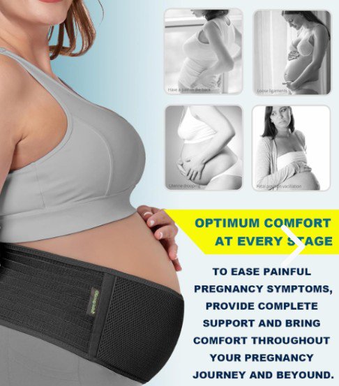 Faja de Soporte de Maternidad Premium | Alivio de Dolor Lumbar y Pélvico | Transpirable y Ajustable para Embarazo