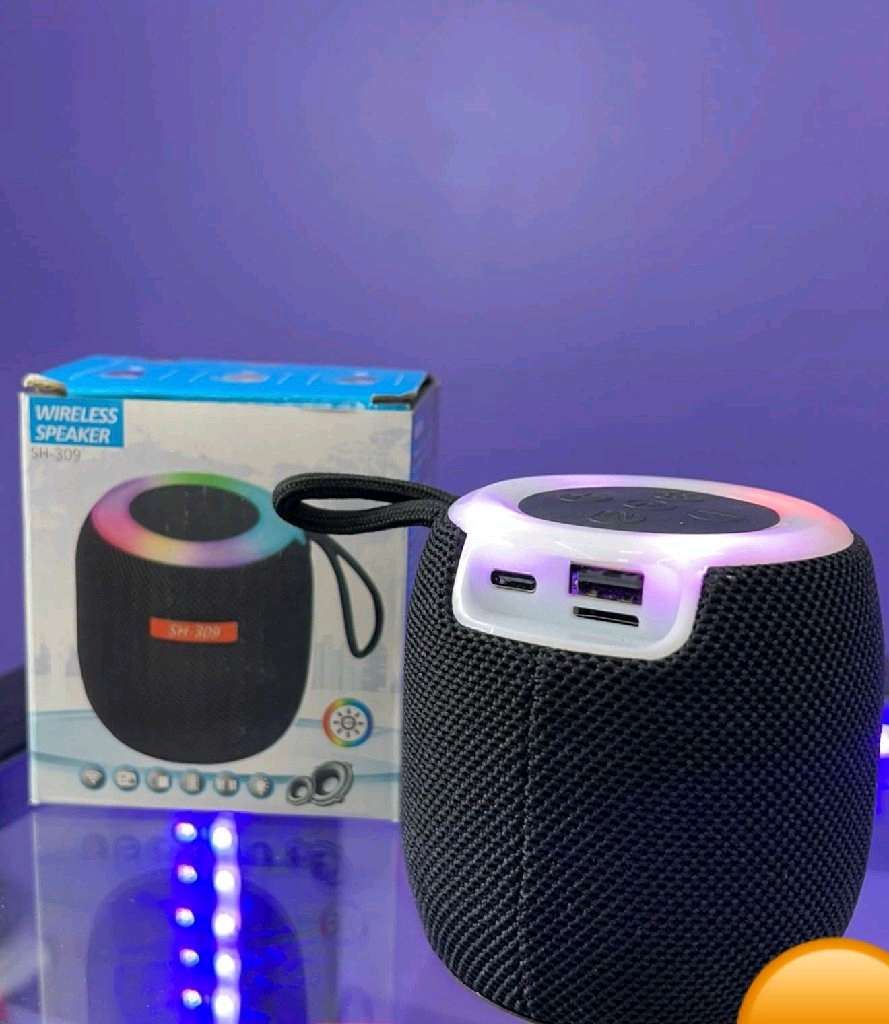 Parlante inalámbrico SH - 309 Color Negro con luz LED.