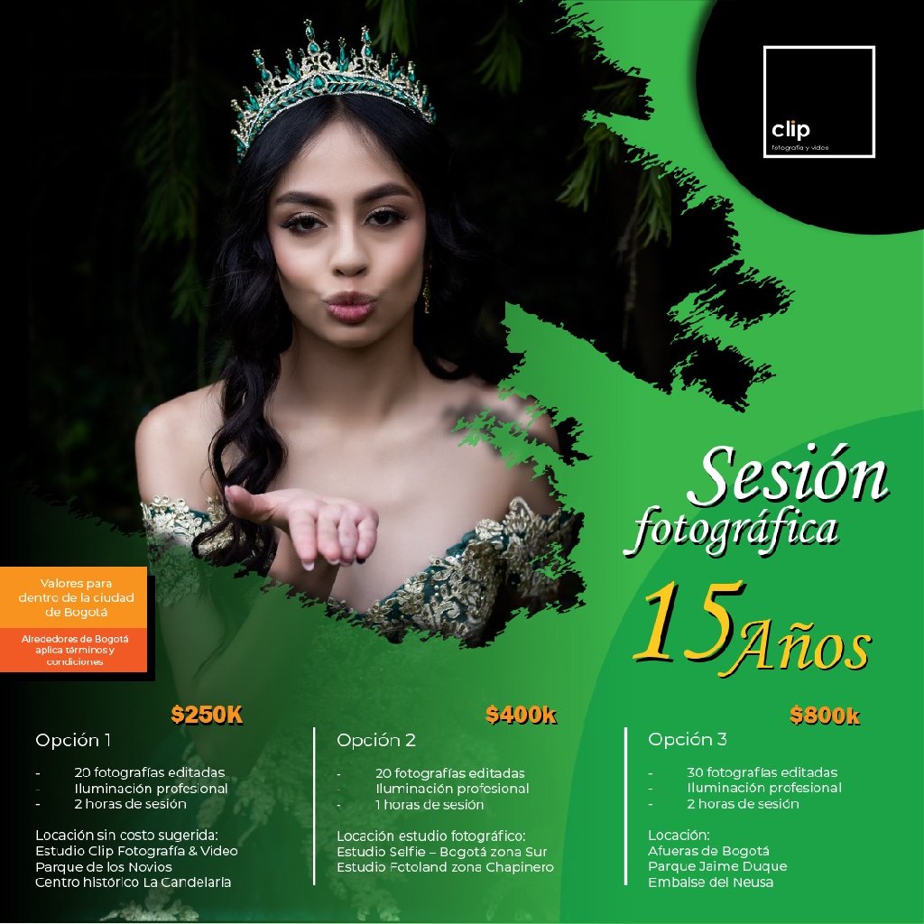 Sesión fotográfica para Quinceañeras