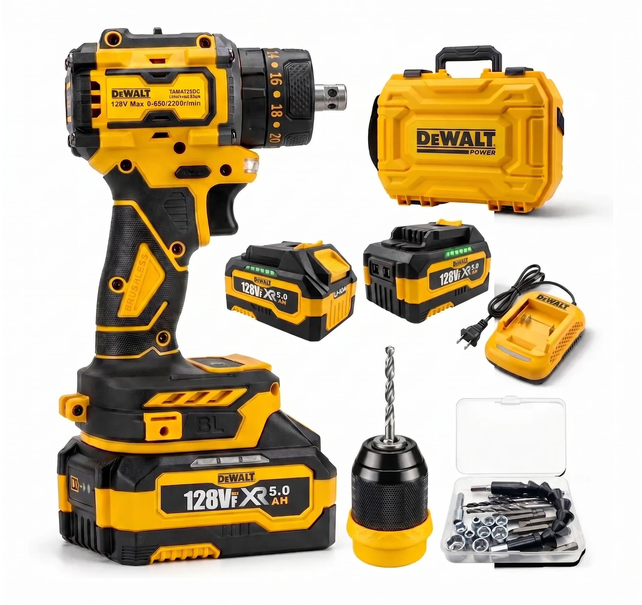 TALADRO 128V DEWALT BRUSHELESS + COPAS