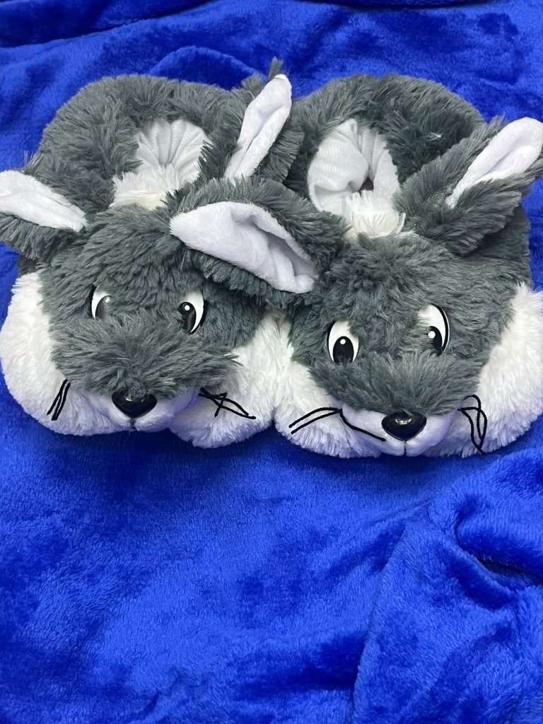 BABUCHA CONEJO GRIS
