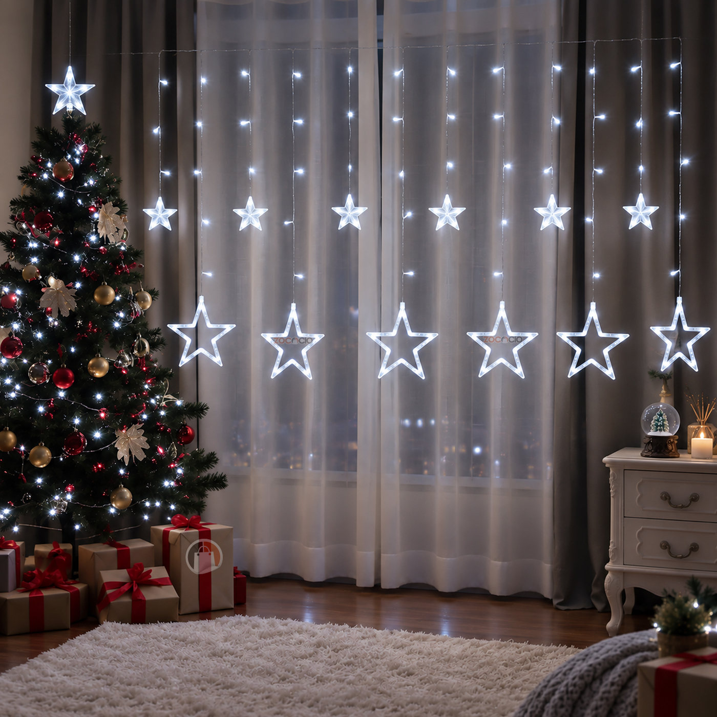 Cortina Punta Estrella Led 3 y 6 M - 9