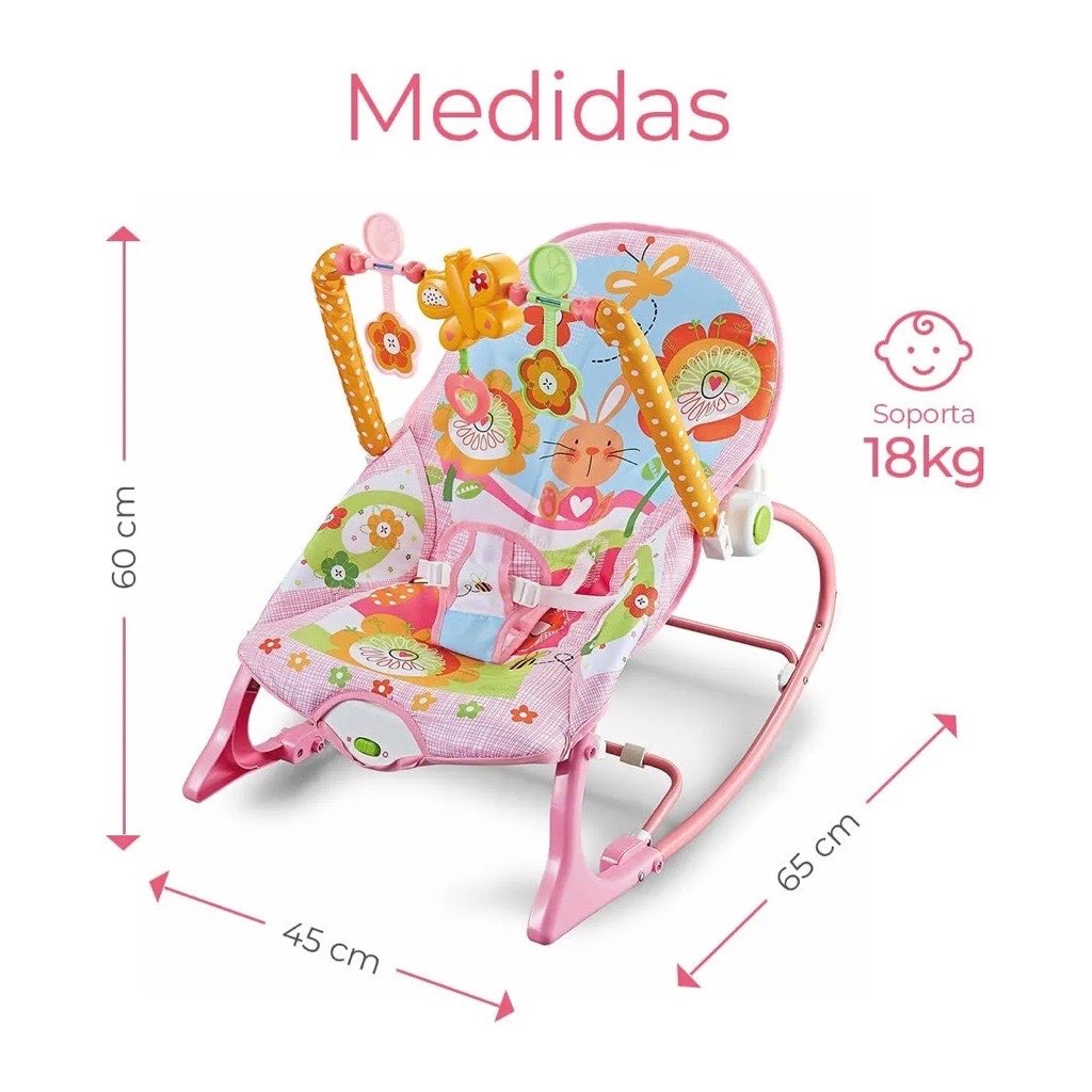 Silla Mecedora para Bebé Rosada