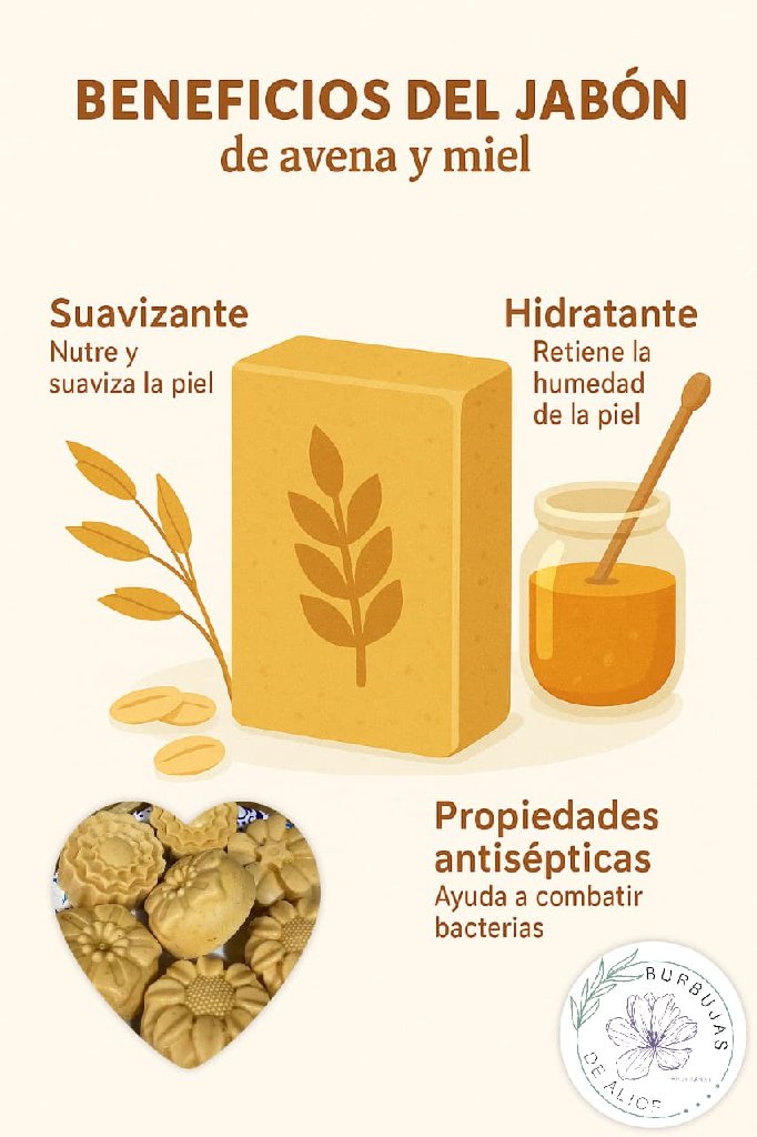 jabón de avena y miel