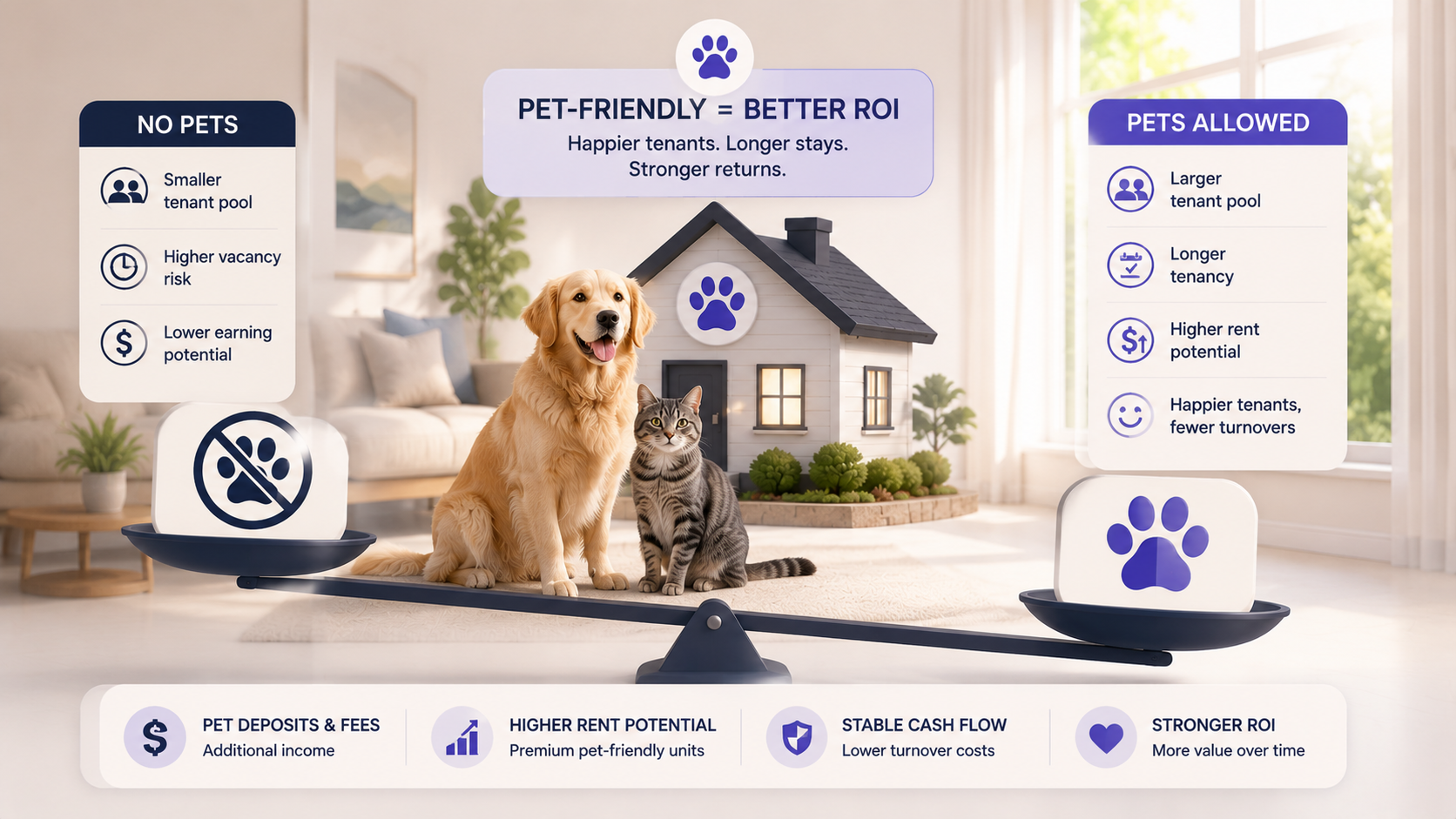 Pets vs no pets ROI