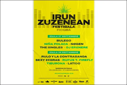 Programa Festival Irun Zuzenean 2024: Bulego + Nogen + Rulo y la Contrabanda + Sexy Zebras...