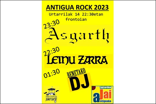 Auzorock 2023: ASGARTH + LEINU ZARRAK + Benetako DJ
