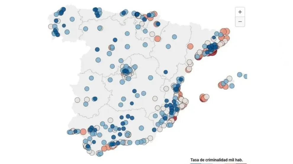 El mapa de la criminalidad en España: estos son los municipios con más delitos