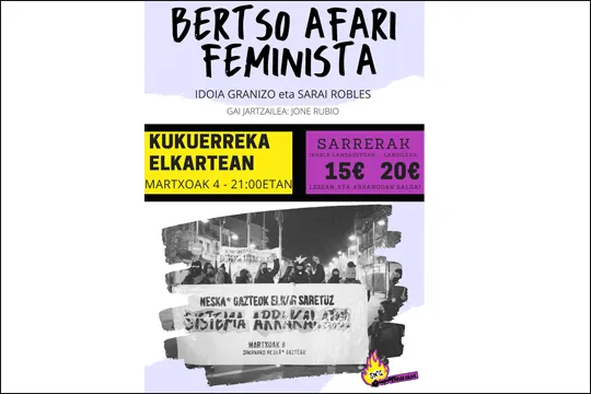 Bertso-afari feminista: Idoia Granizo + Sarai Robles