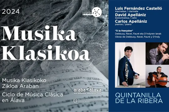 Quincena Musical de San Sebastián 2024: Ciclo de Música Clásica en Álava 2024: Luis Fernández Castelló, David Apellániz y Carlos Apellániz