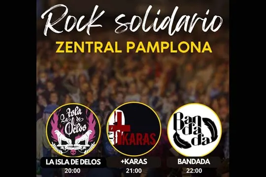 Rock solidario: La isla de Delos + +Karas + Bandada