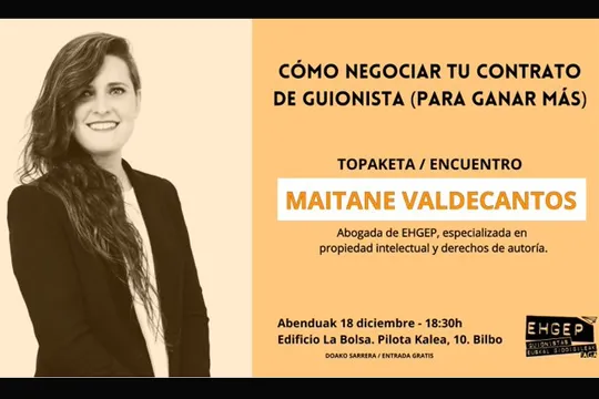 Encuentro «Cómo negociar tu contrato de guionista (para ganar más)» con Maitane Valdecantos