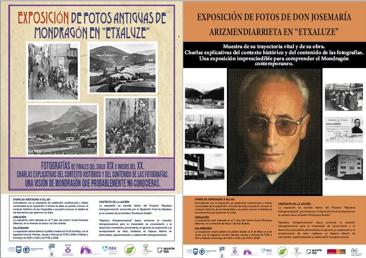 Exposición de fotos antiguas de Mondragón en “Etxaluze”