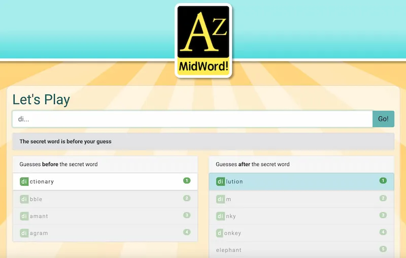 MidWord: un clásico juego de adivinar palabras