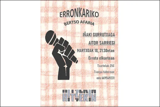 Bertso-afaria: Iñaki Gurrutxaga + Aitor Sarriegi