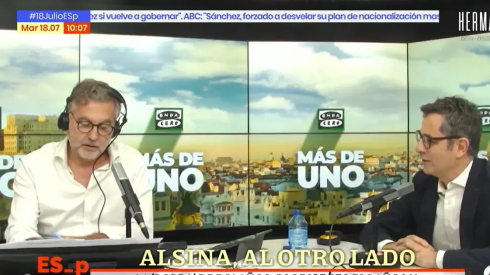 Lío de porras: Alsina ofrece un desayuno a Bolaños y este acaba participando en las apuestas sobre el 23J