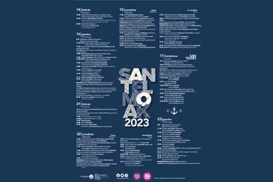 Programa completo Fiestas de San Telmo 2023 en Zumaia