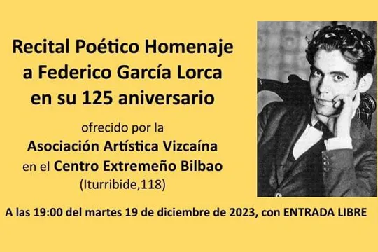 Recital Homenaje a Federico García Lorca en su 125 aniversario