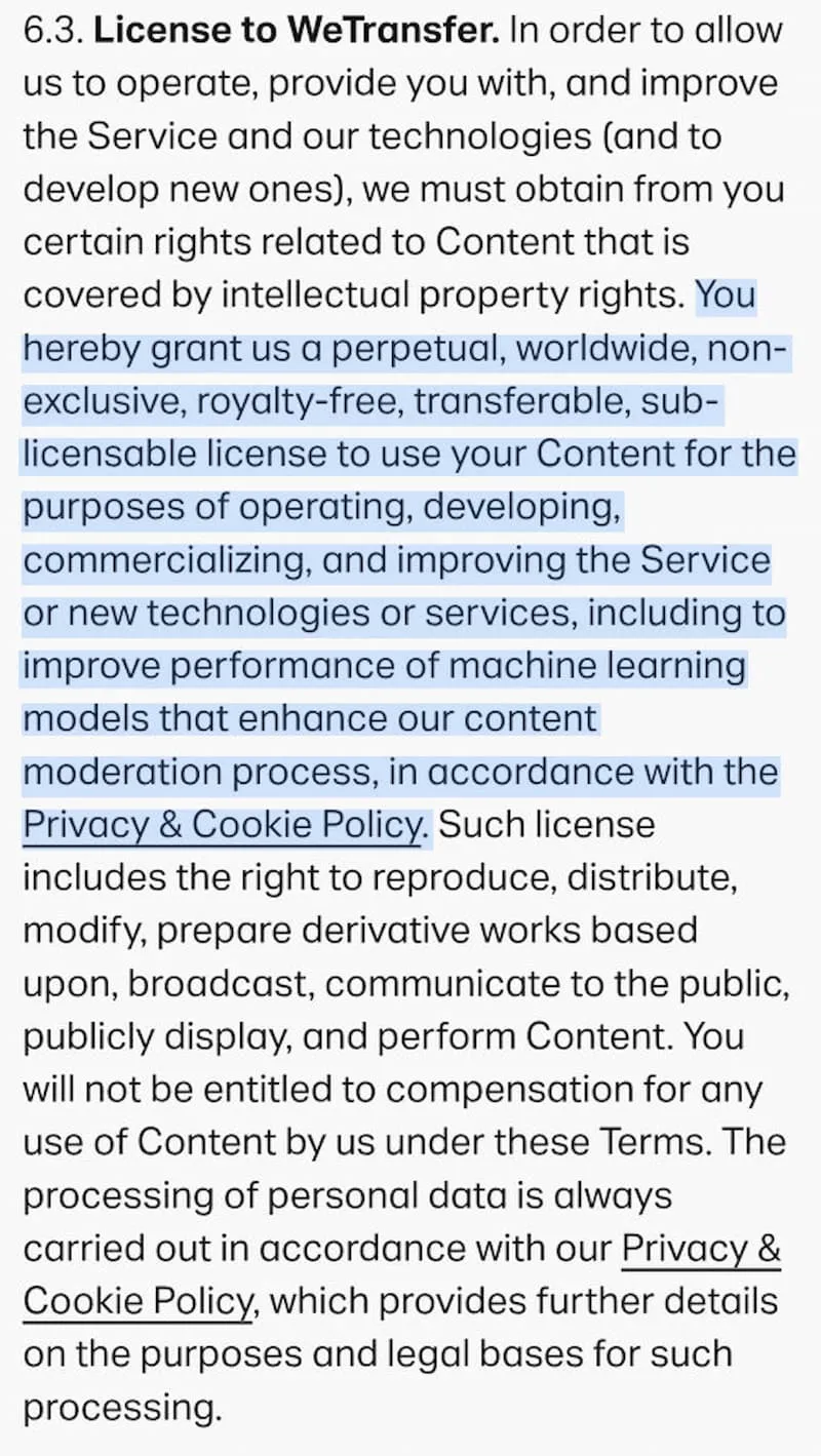 El día que WeTransfer quiso quedarse con una licencia de todo lo que pasa por el servicio pero luego se achantó y cómo evitarlo en el futuro