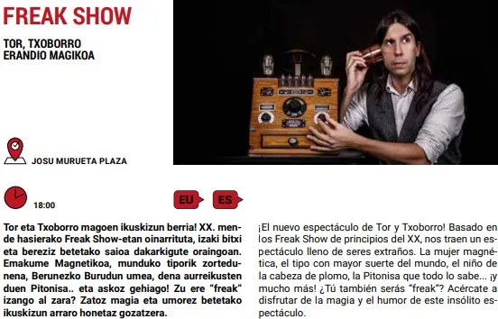 Erandio Magikoa 2024: "FREAK SHOW"