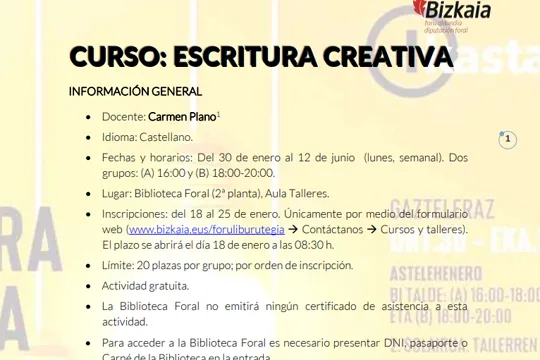 Curso: "Escritura creativa"