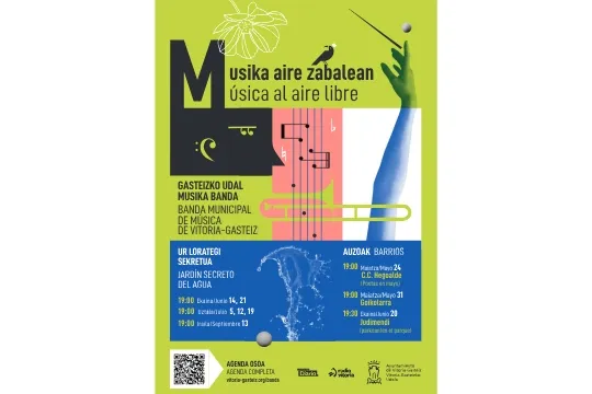 Musika Aire Zabalean 2024: Udal Musika Banda & Poetak maiatzean, kontzertua Adurtza auzoan