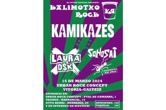 Kalimotxo Rock: Kamikazes + Laura DSK + Sonosai