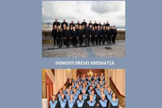 Coro Aulas de la Experiencia de Bizkaia con el Coro Ereski de Donostia