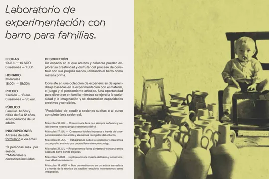 Laboratorio de experimentación con barro para familias