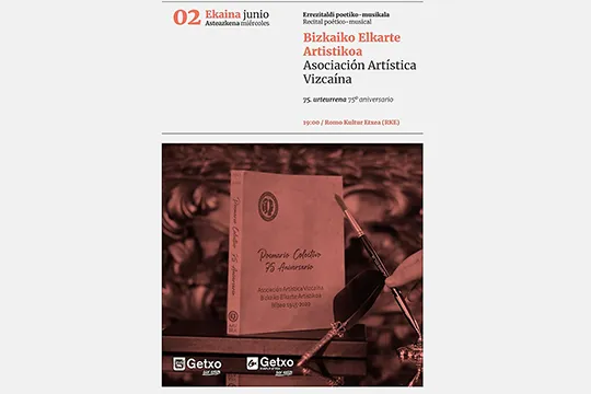 "Recital Poético-Musical: VERSOS del 75 ANIVERSARIO de la ASOCIACIÓN ARTÍSTICA VIZCAÍNA"