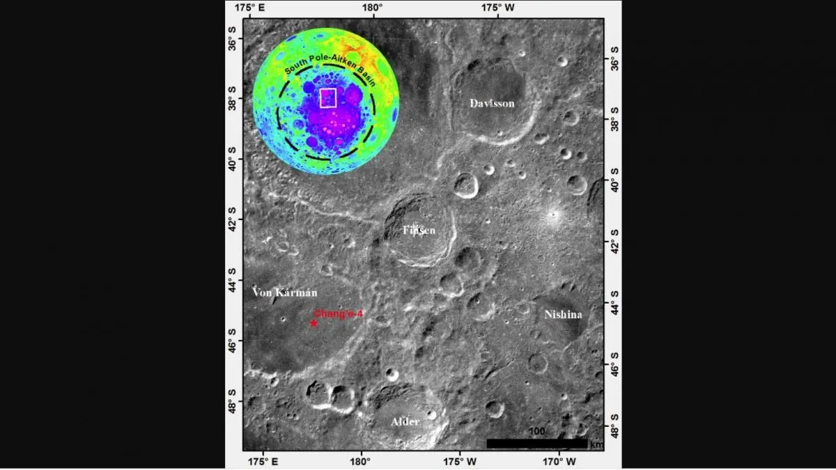 Un cráter en la cara oculta lunar, datado en 3.500 millones de años