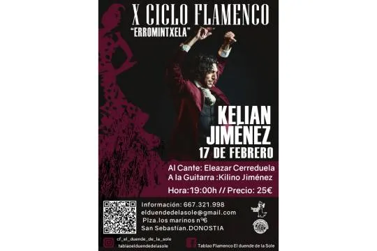X Ciclo Flamenco ERROMINTXELA y MÁSTER CLASS con KELIAN JIMÉNEZ