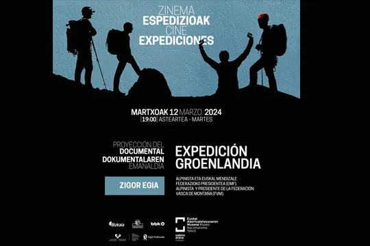 Proyección del documental "Expedición Groenlandia" y charla con uno de sus protagonistas, Zigor Egia