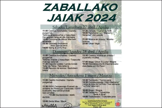 Programa Fiestas de Zaballa 2024 (Trapagaran)