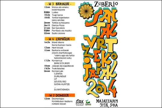 Programa Fiestas Santa Cruz (Santakurtze) 2024 en Zeberio