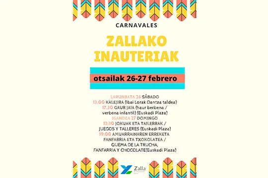 Zallako Inauteriak 2022: egitaraua