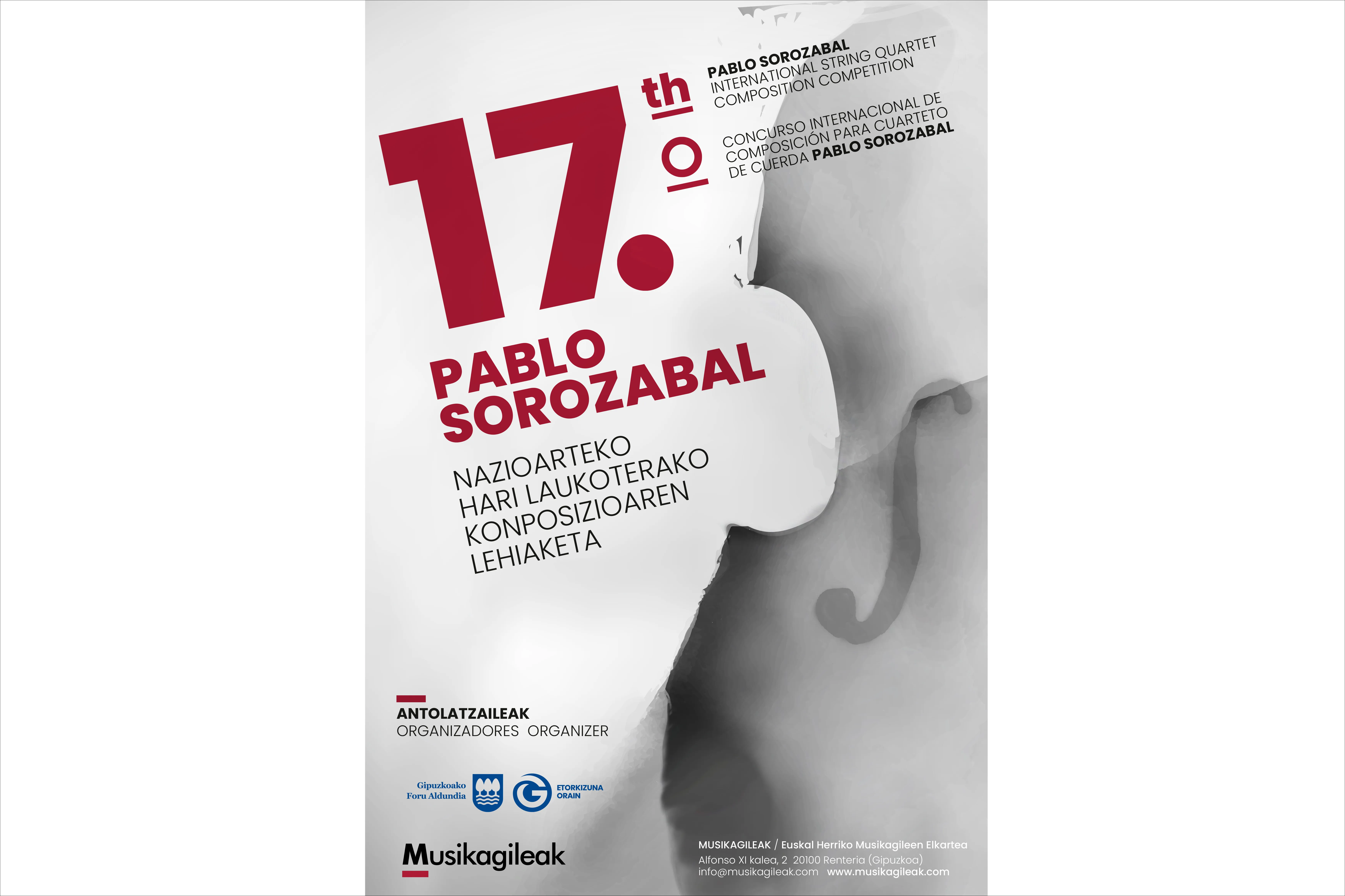 Concurso Internacional de Composición para Cuarteto de Cuerda "Pablo Sorozabal" 2023