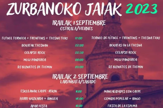 Programa de Fiestas de Zurbano 2023