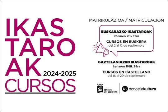 Donostia Kultura: 2024-2025eko ikastaroetako matrikulazioa