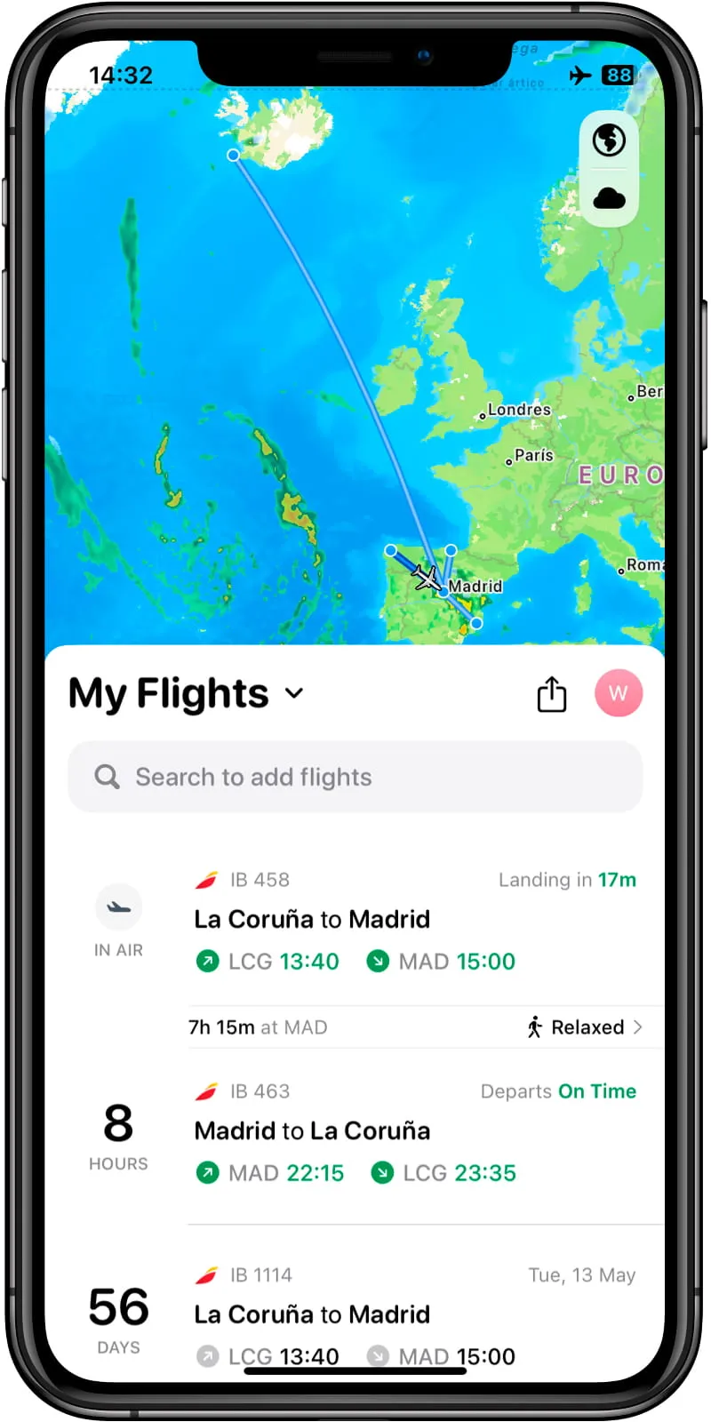 Flighty, una app para gestionar con gran comodidad tus vuelos futuros y mantener un archivo lleno de datos de los pasados