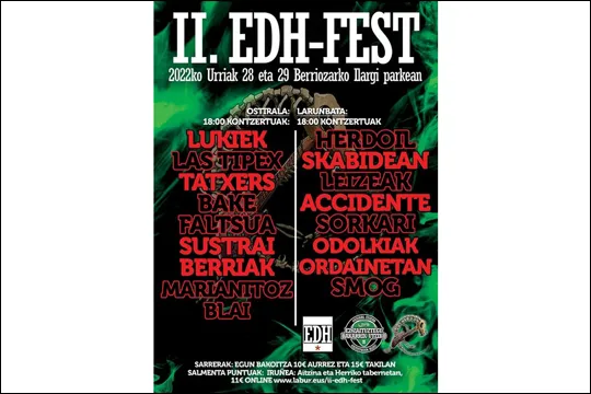 Festival Ez Dago Hilda 2022: Lukiek + Las Tipex + Tatxers + Bake Faltsua + Sustrai Berriak + Marianitoz Blai