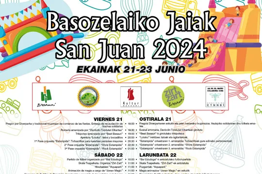 Basozelaiko Jaiak 2024 Basaurin: egitaraua