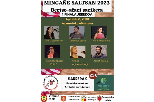 Mingañe Saltsan Bertso Sariketa 2023: 1. finalaurrekoa
