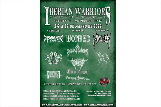 Iberian Warriors Metal Fest: WORMED + PERENNIAL ISOLATION + LOSTREGOS + CAULDRON + ETERNAL STORM