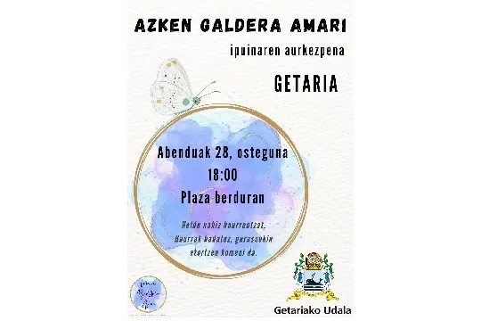 Presentación del libro "Azken galdera amari"