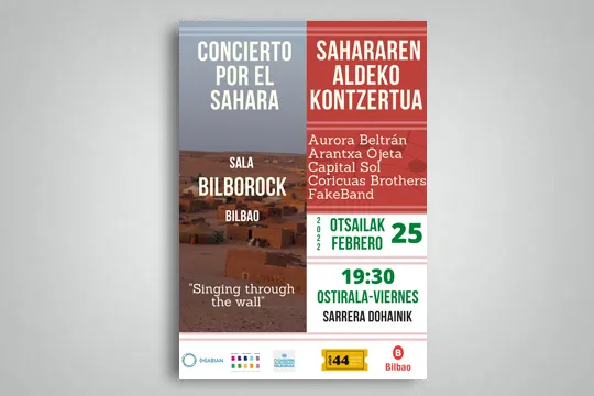 Concierto por el Sahara: Aurora Beltrán + Arantxa Ojeta + Capital Sol + Coricuas Brothers + FakeBand