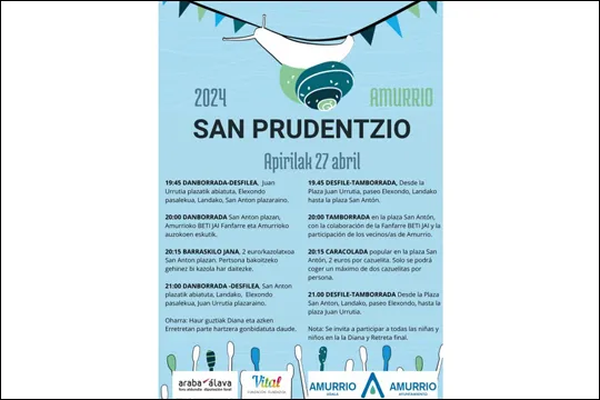 Programa Fiestas San Prudentzio 2024 en Amurrio