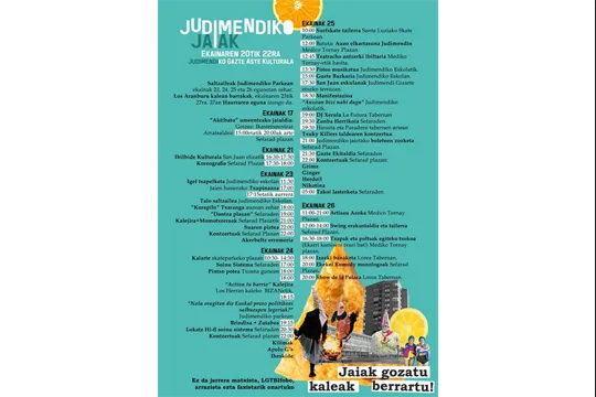 Programa de Fiestas de Judimendi 2022 en Vitoria-Gasteiz