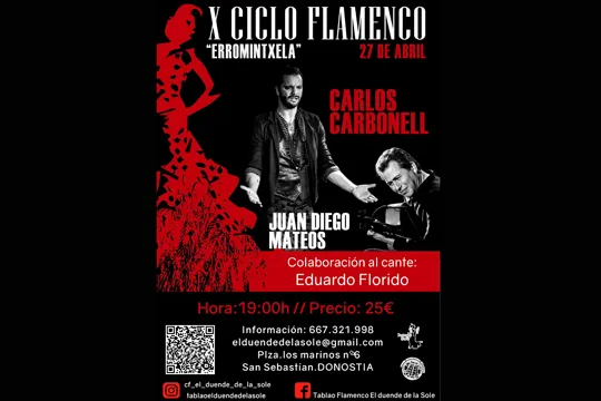 Flamenko ikuskizun berria Carlos Carbonell dantzari cadiztarrarekin