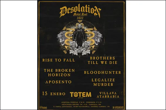 Desolation Mental Fest 2022: RISE TO FALL + BROTHERS TILL WE DIE + THE BROKEN HORIZON + BLOODHUNTER + APOSENTO + LEGALIZE MURDER